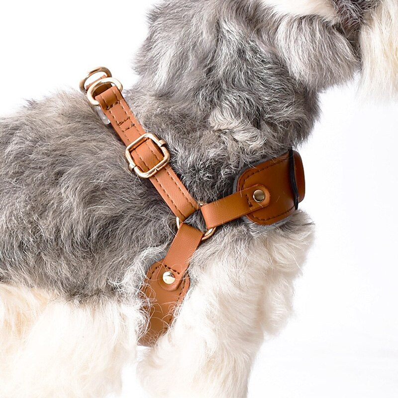 Pooch Harness With Apple Air Tag Holder